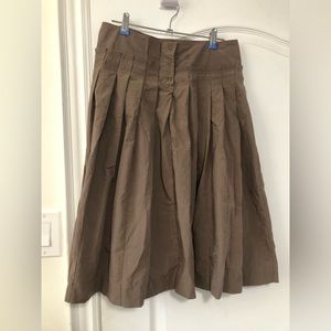 Midi pleated A-line skirt